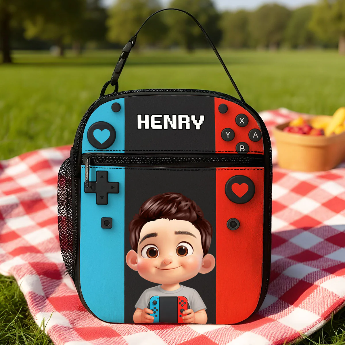 For Boys Girls, Game Lunch Bag for School - Personalized Insulated Lunch Bag - Image 3