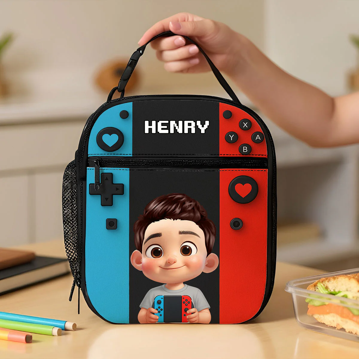 For Boys Girls, Game Lunch Bag for School - Personalized Insulated Lunch Bag - Image 4
