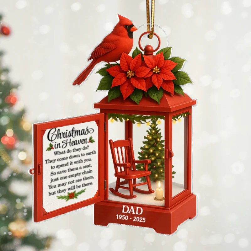 Personalized Lantern Memorial Chistmas Ornament, Christmas In Heaven, Sympathy Gift For Loss Of Loved Ones - Image 10
