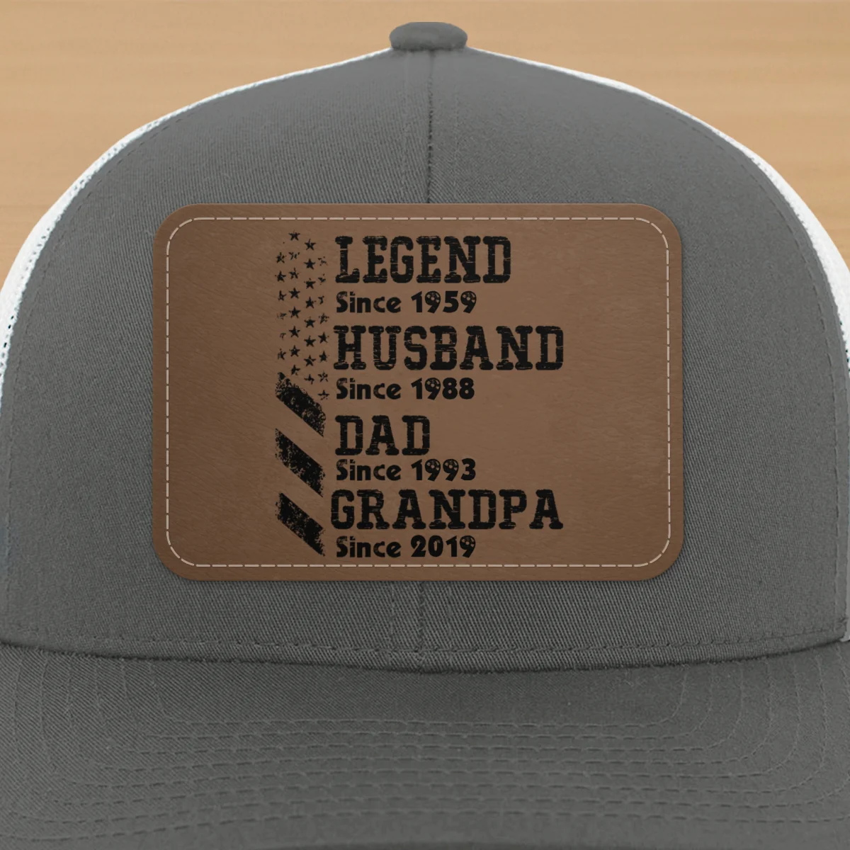 Personalized Legend Husband Dad Papa Since Father's Day Leather Patch Hat - Image 15
