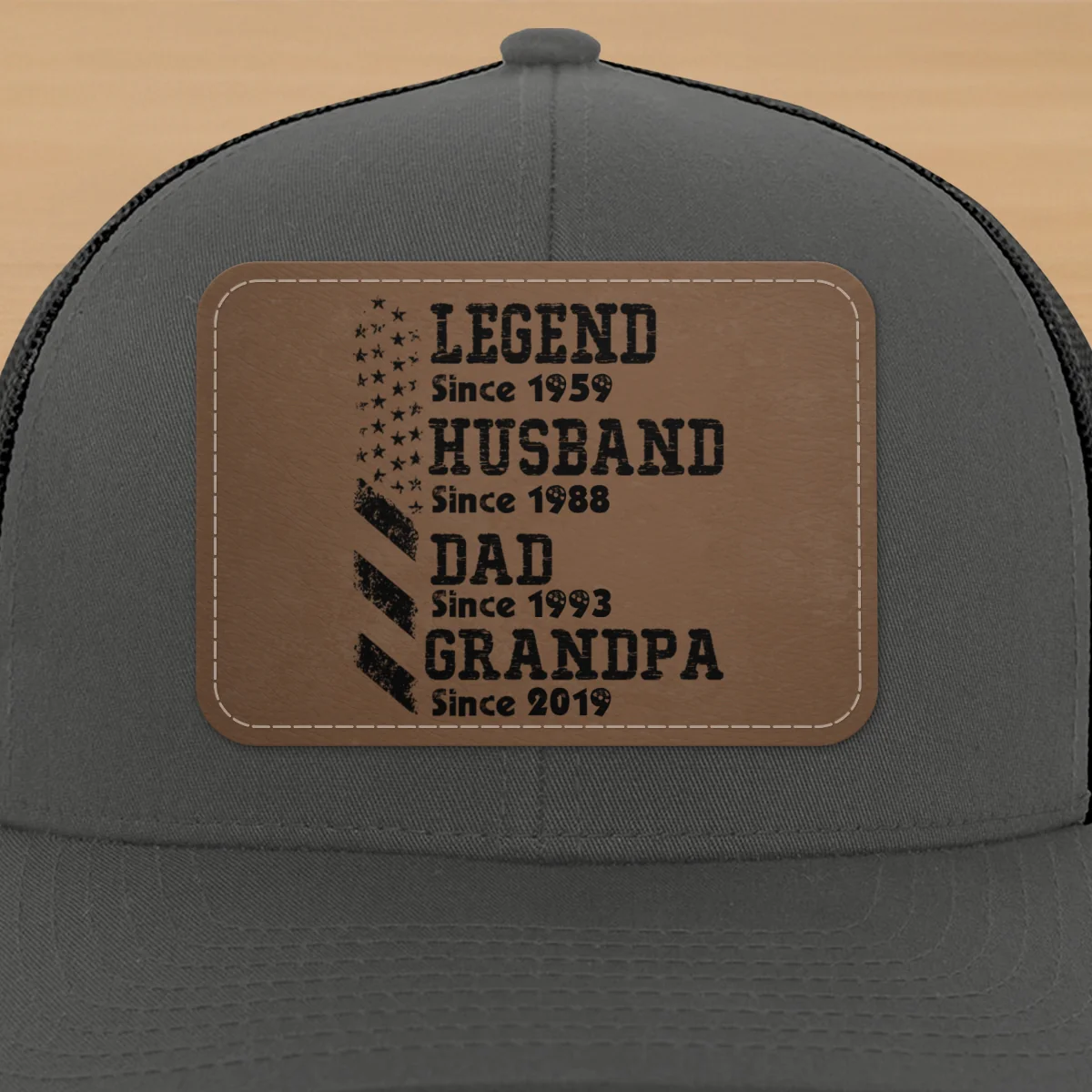 Personalized Legend Husband Dad Papa Since Father's Day Leather Patch Hat - Image 16