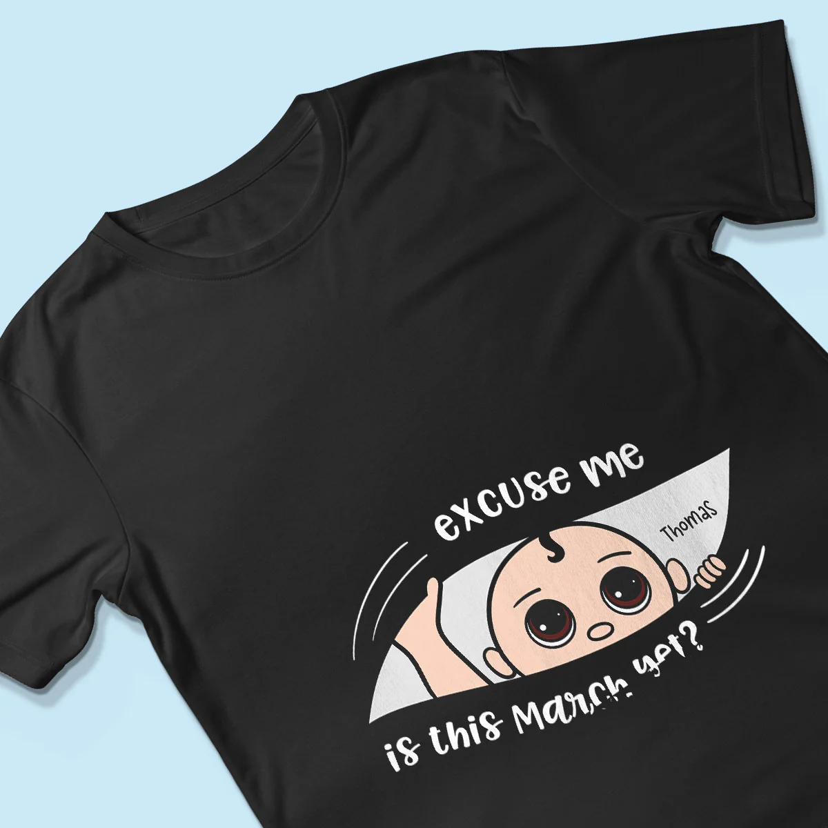 Personalized Maternity Dark Shirt, Excuse Me Is It Yet, Pregnancy Announcement, Expecting Parents - Image 8