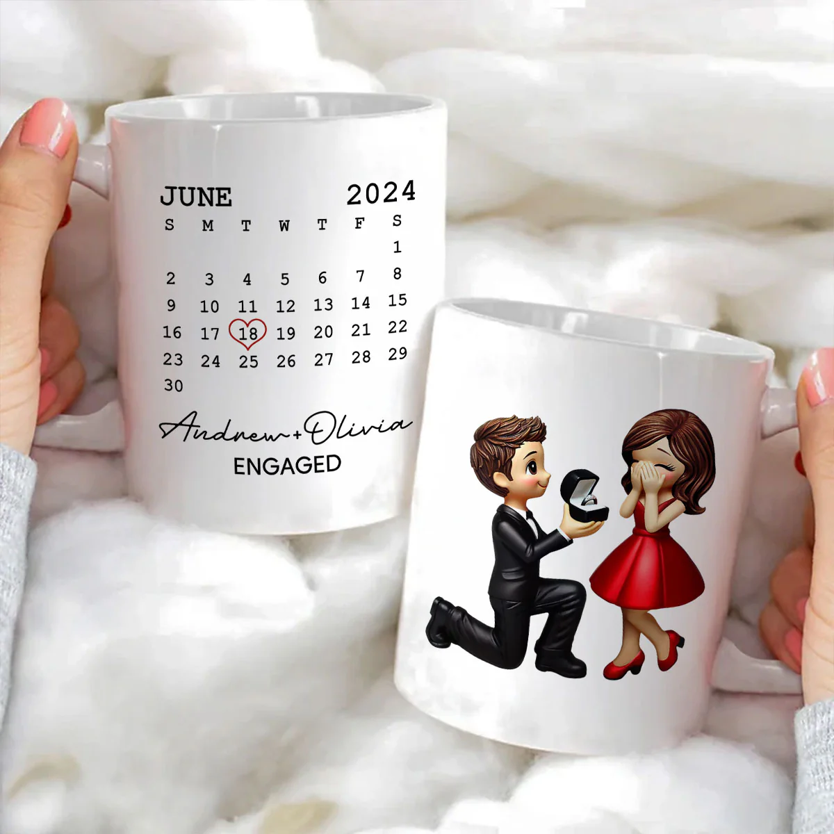 Personalized Mr Mrs Coffee Mug, Marriage Proposal Personalized Engagement Gift for him, Gift for her - Image 10