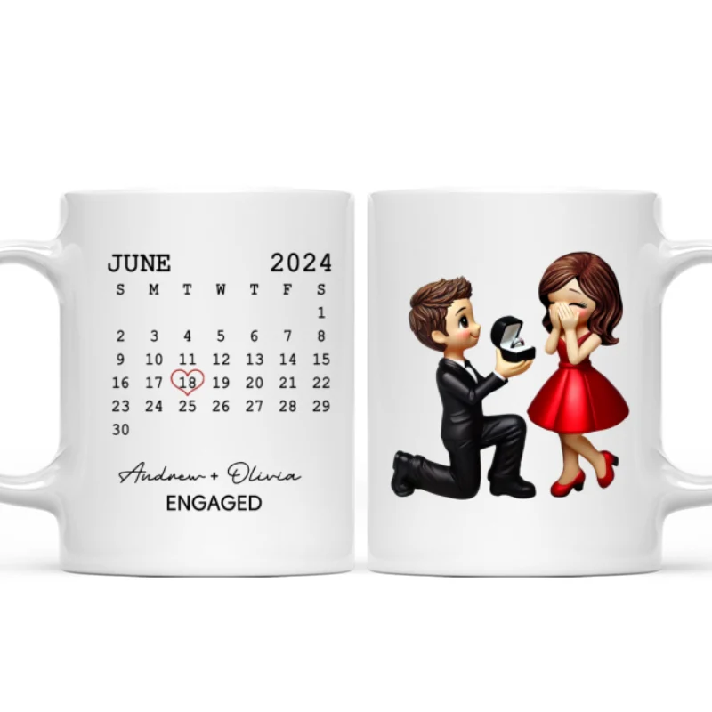 Personalized Mr Mrs Coffee Mug, Marriage Proposal Personalized Engagement Gift for him, Gift for her - Image 11