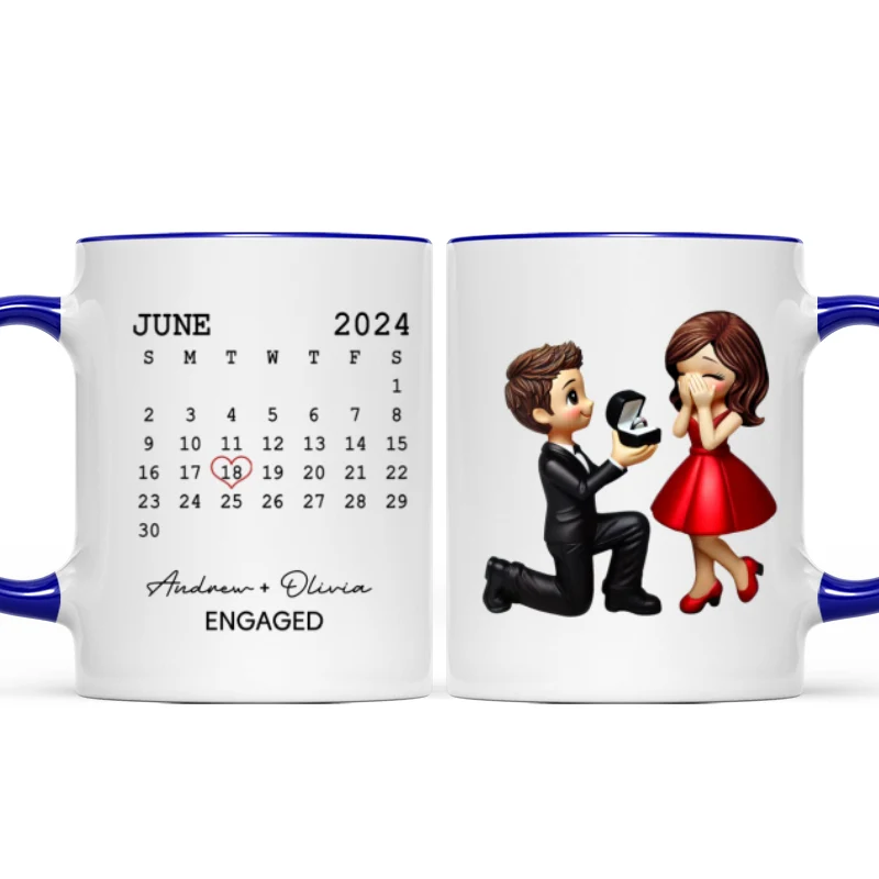 Personalized Mr Mrs Coffee Mug, Marriage Proposal Personalized Engagement Gift for him, Gift for her - Image 13