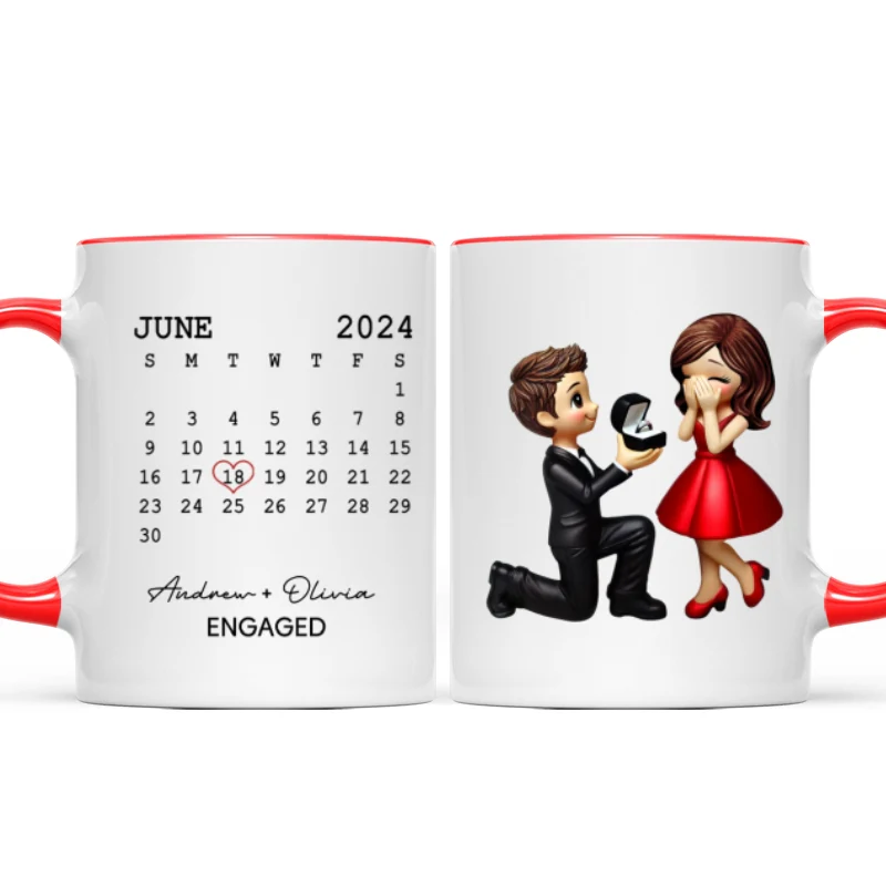 Personalized Mr Mrs Coffee Mug, Marriage Proposal Personalized Engagement Gift for him, Gift for her - Image 14