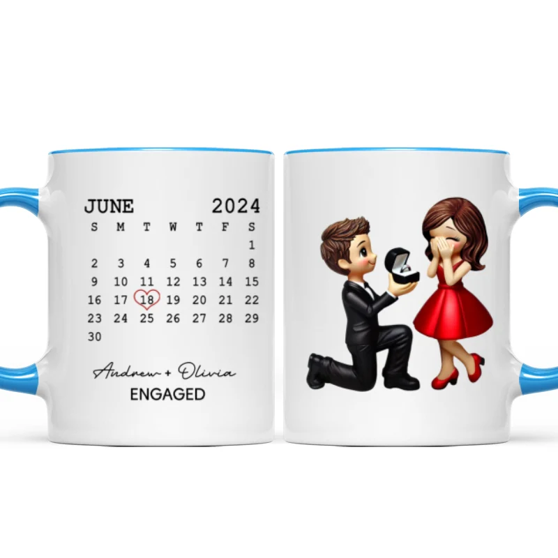 Personalized Mr Mrs Coffee Mug, Marriage Proposal Personalized Engagement Gift for him, Gift for her - Image 15