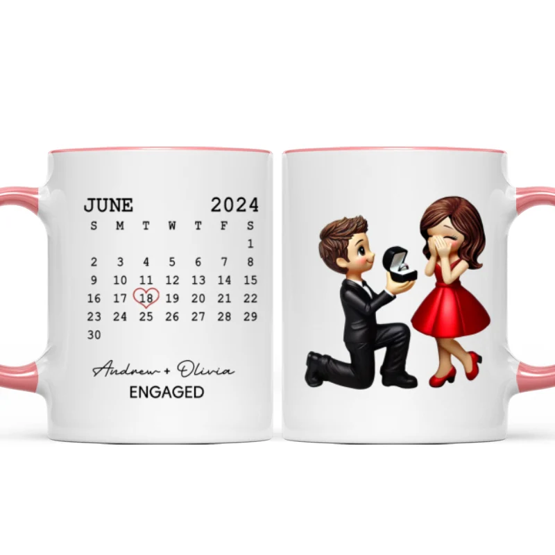 Personalized Mr Mrs Coffee Mug, Marriage Proposal Personalized Engagement Gift for him, Gift for her - Image 16
