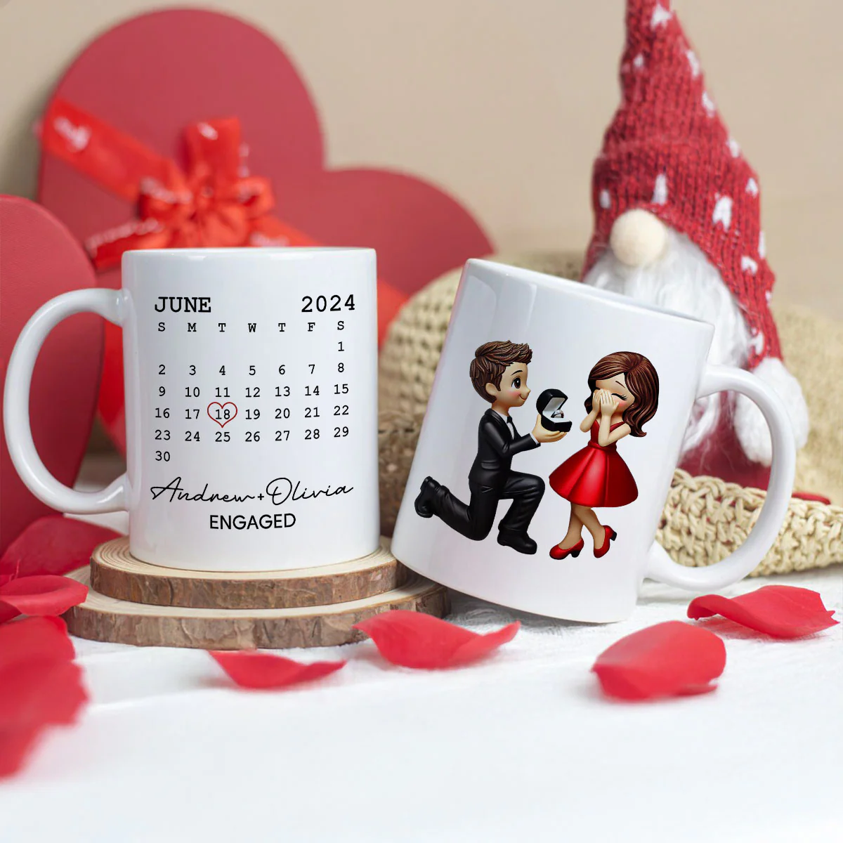 Personalized Mr Mrs Coffee Mug, Marriage Proposal Personalized Engagement Gift for him, Gift for her - Image 3