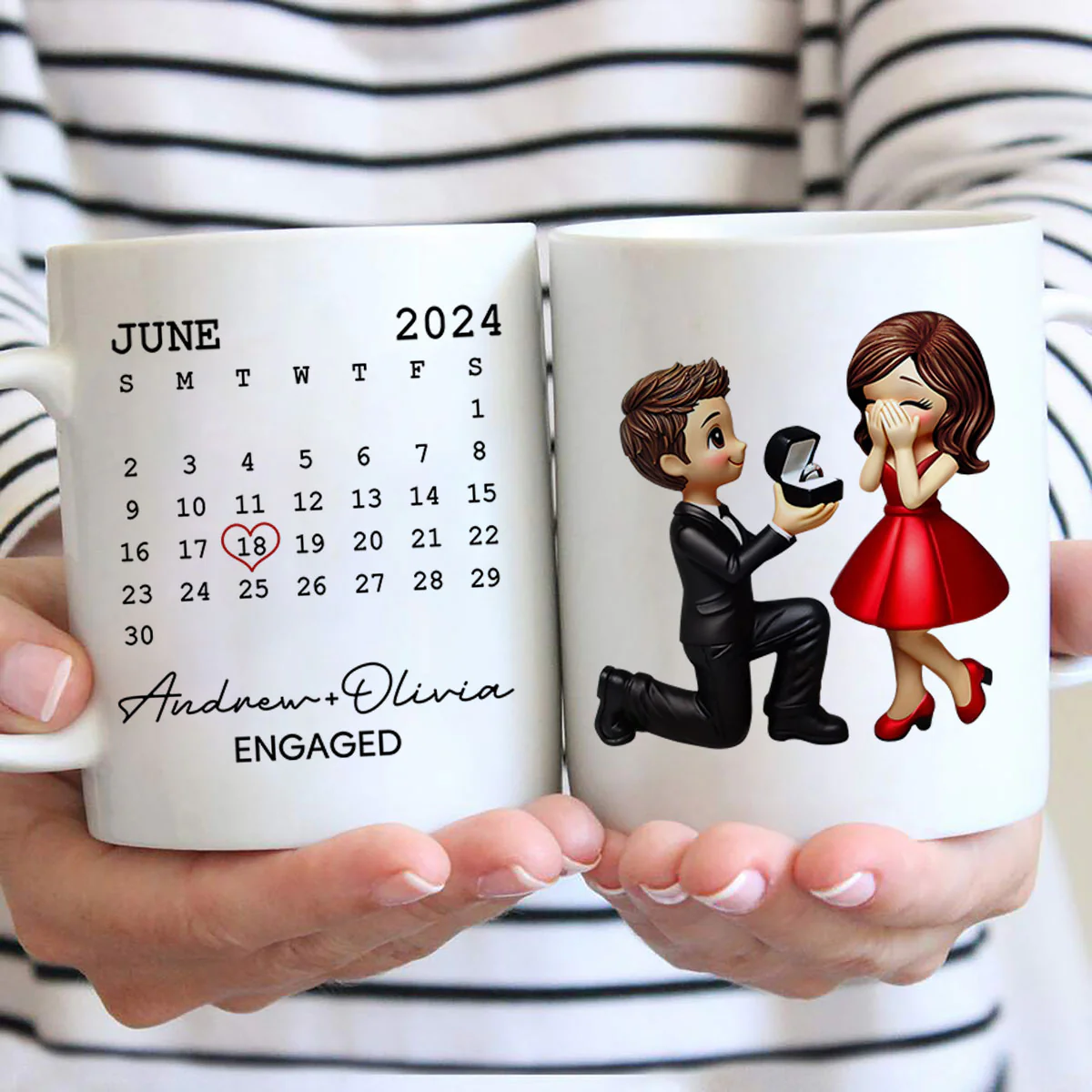 Personalized Mr Mrs Coffee Mug, Marriage Proposal Personalized Engagement Gift for him, Gift for her - Image 5