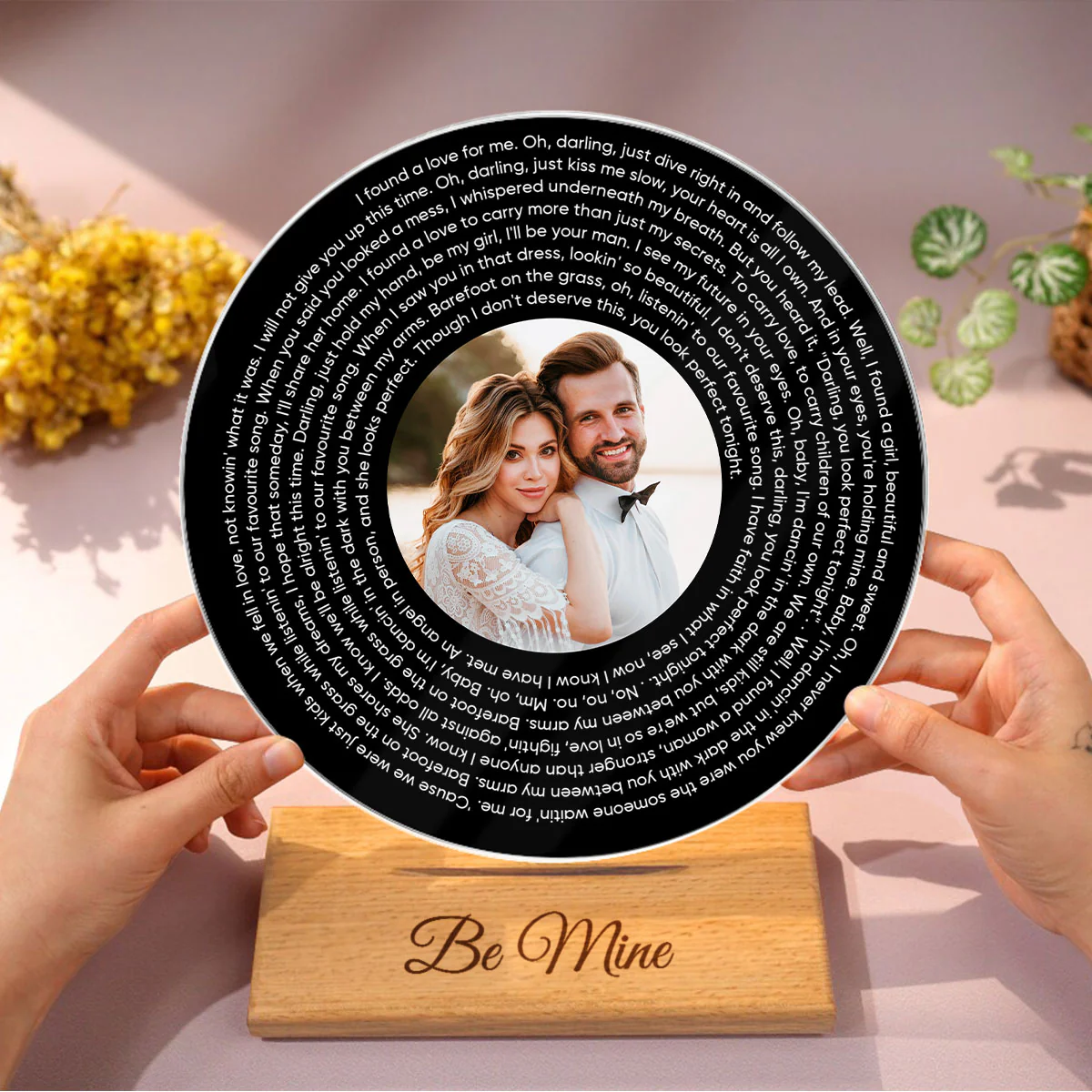 Personalized Music Photo Lyrics Circle Plaque, Gifts for Girlfriend, Boyfriend, Husband Wife, Sister Besties Wedding Gift - Image 7
