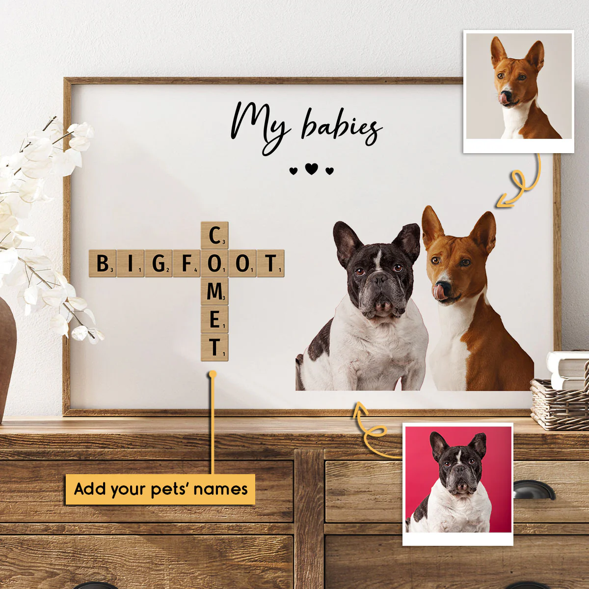 Personalized Pet Photo Crossword Puzzle Poster Wall Art, Unique Christmas Gift For Pet Owner, Dog Cat Lovers - Image 2