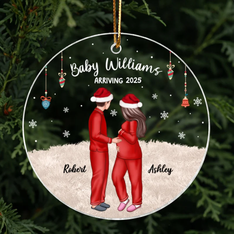 Personalized Pregnancy Ornament, Expecting Family Christmas Personalized Acrylic Ornament, New Mom Christmas Gift - Image 11