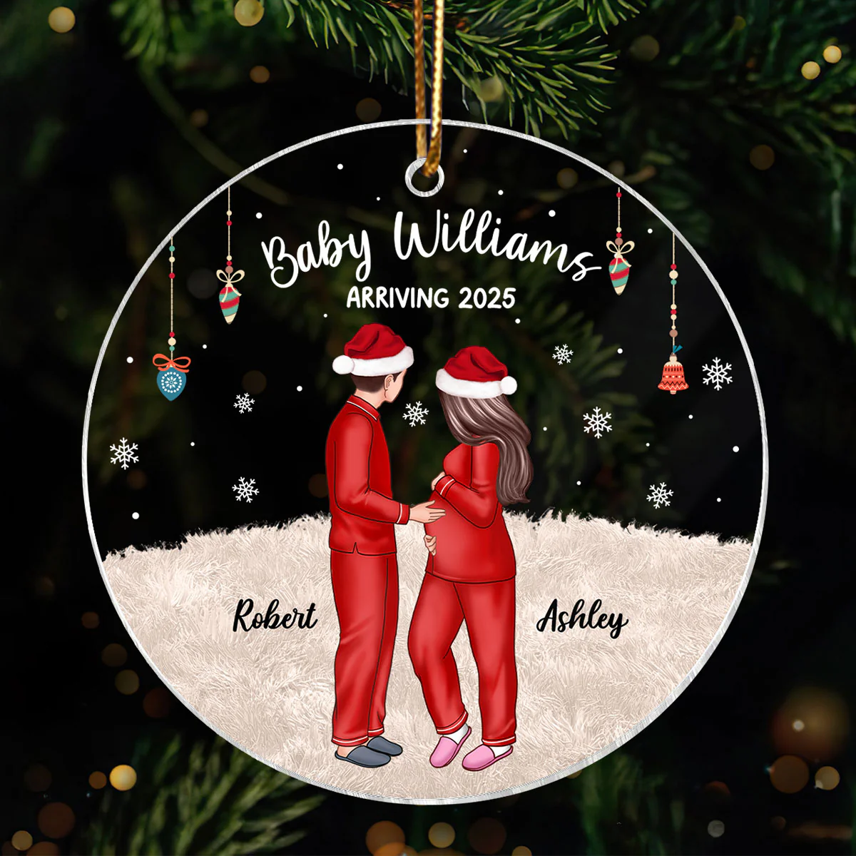 Personalized Pregnancy Ornament, Expecting Family Christmas Personalized Acrylic Ornament, New Mom Christmas Gift - Image 12