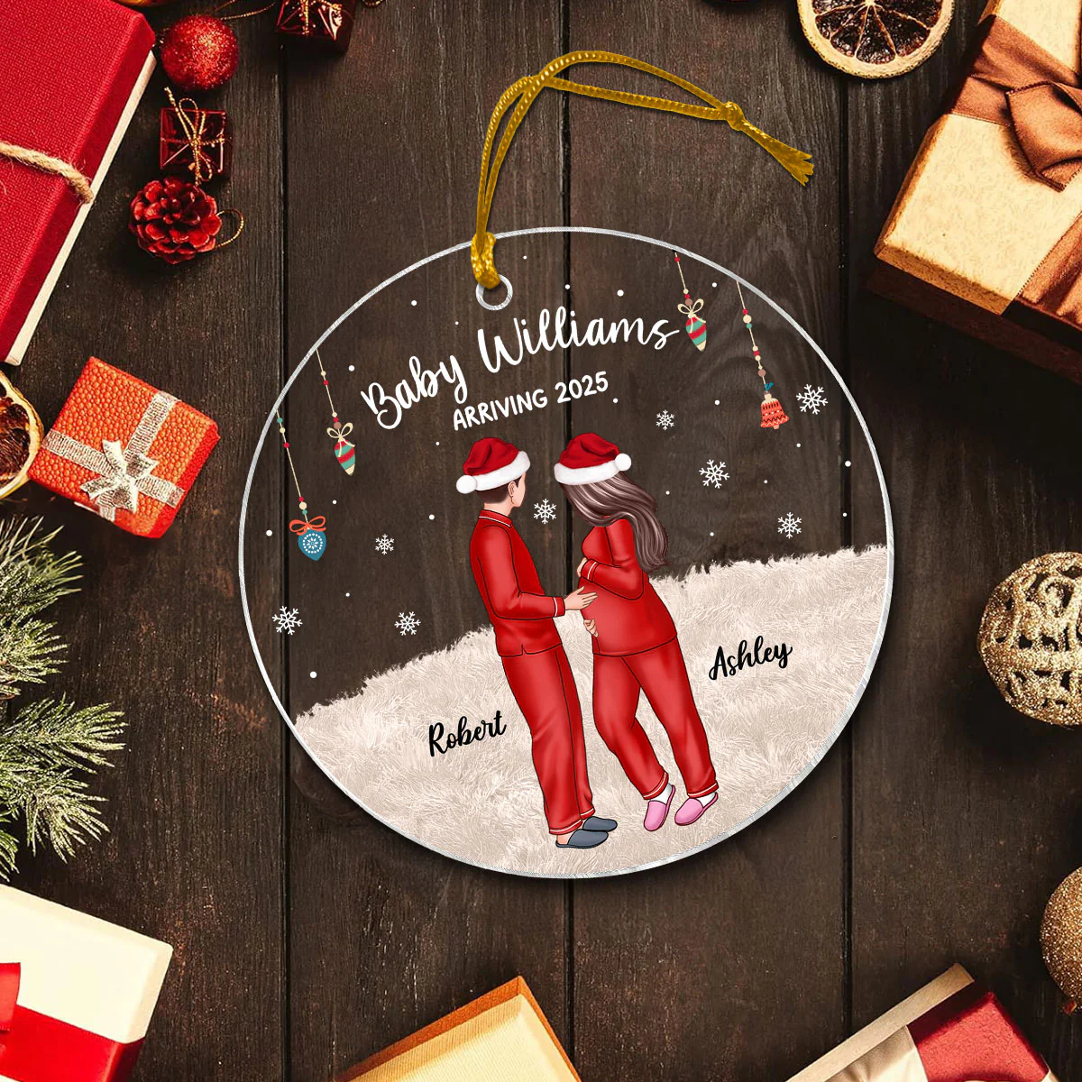 Personalized Pregnancy Ornament, Expecting Family Christmas Personalized Acrylic Ornament, New Mom Christmas Gift - Image 18