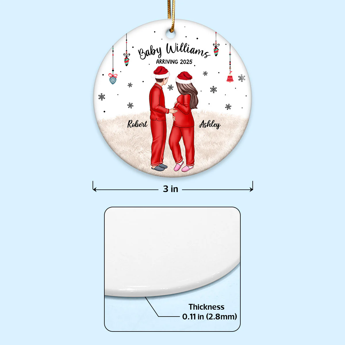 Pregnancy, New Mom Gift, Expecting Parent Gift - Personalized Ornament - New Mom Gift, Expecting Parent Gift - Image 11