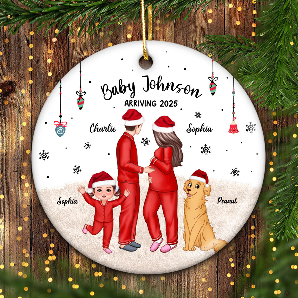 Pregnancy, New Mom Gift, Expecting Parent Gift - Personalized Ornament - New Mom Gift, Expecting Parent Gift - Image 2