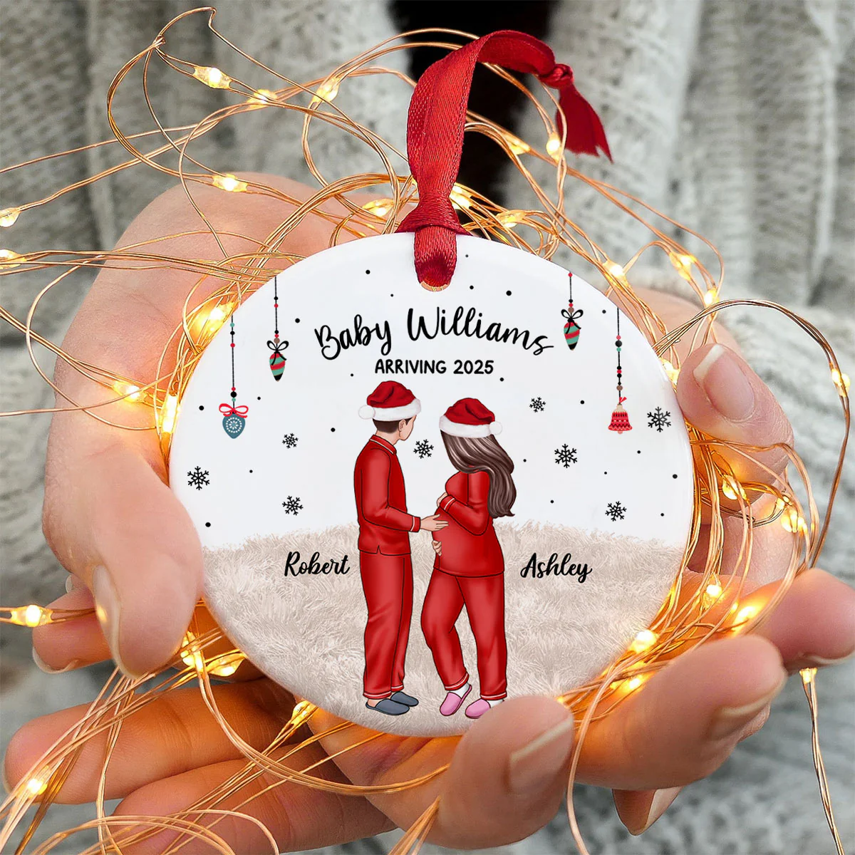 Pregnancy, New Mom Gift, Expecting Parent Gift - Personalized Ornament - New Mom Gift, Expecting Parent Gift - Image 5