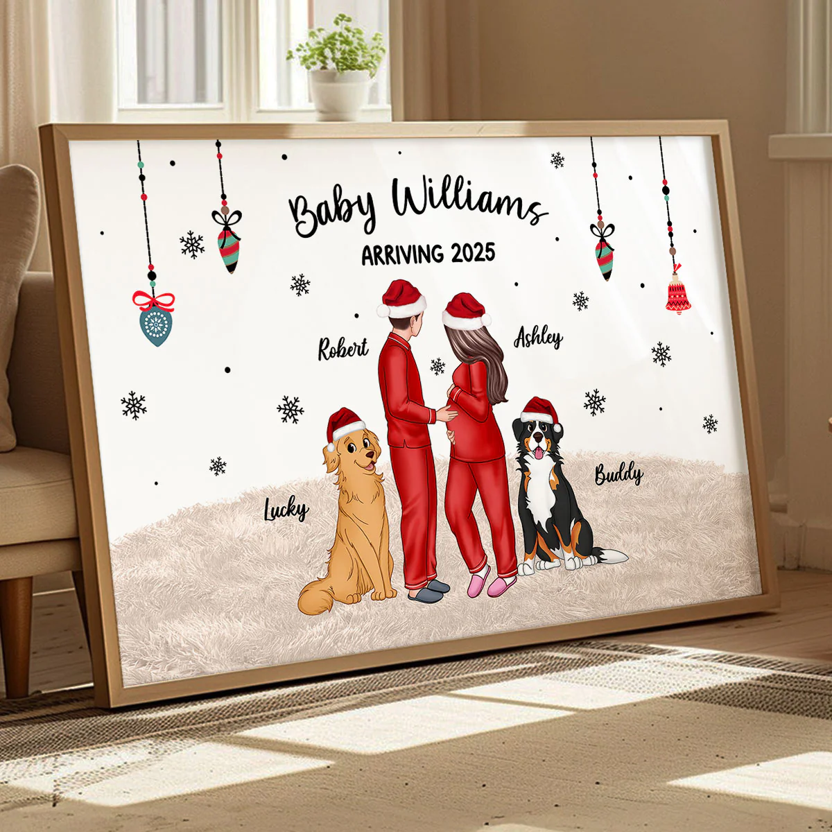 Personalized Pregnancy Poster, Expecting Family Christmas Personalized Poster, New Mom Christmas Gift - Image 7