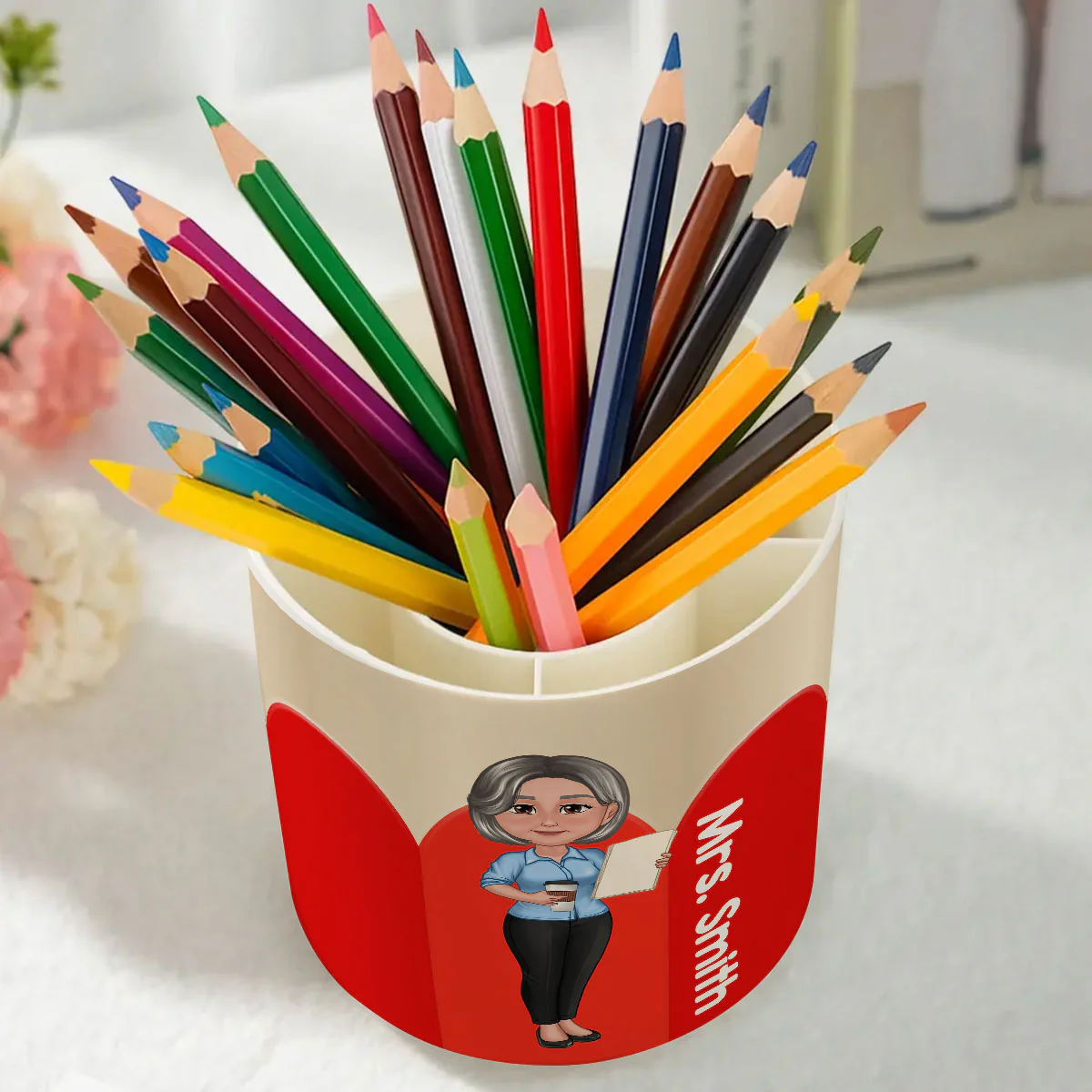 Personalized Rotating Pen & Pencil Holder for Desk Decor for Classroom, Teacher Organization, Back to School Teacher Gift Idea - Image 4