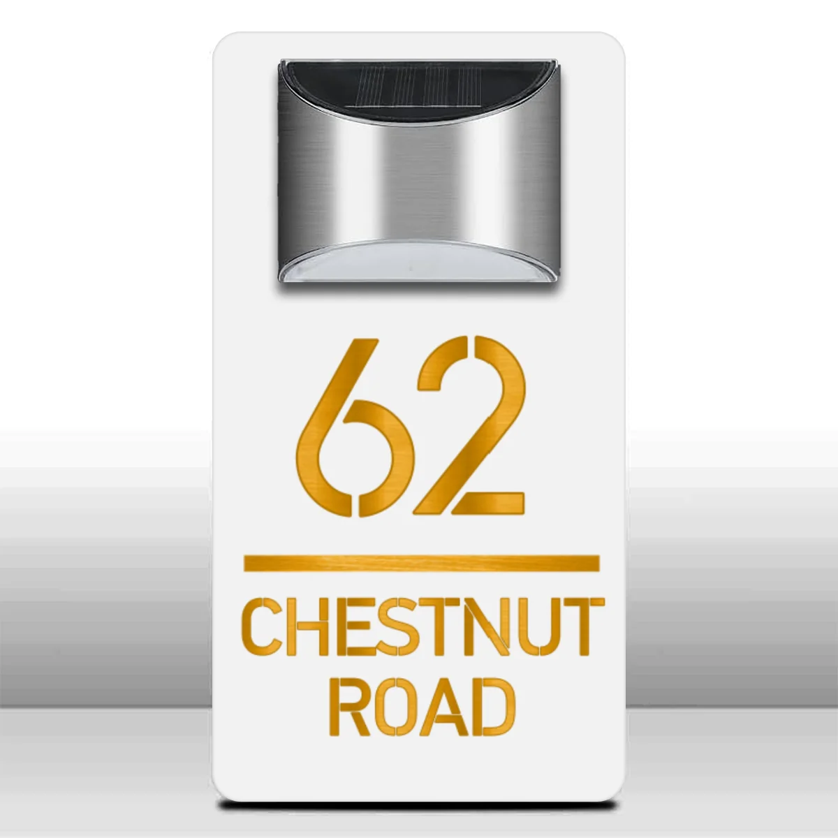 Modern Personalized House Number Address Sign With Waterproof Solar Powered LED Light - Image 13