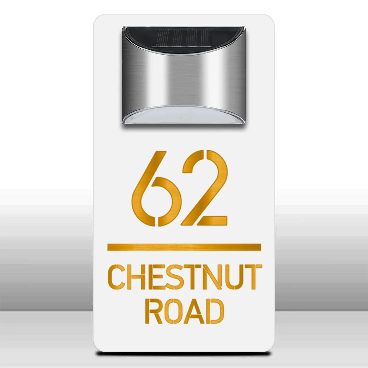 Modern Personalized House Number Address Sign With Waterproof Solar Powered LED Light - Image 15