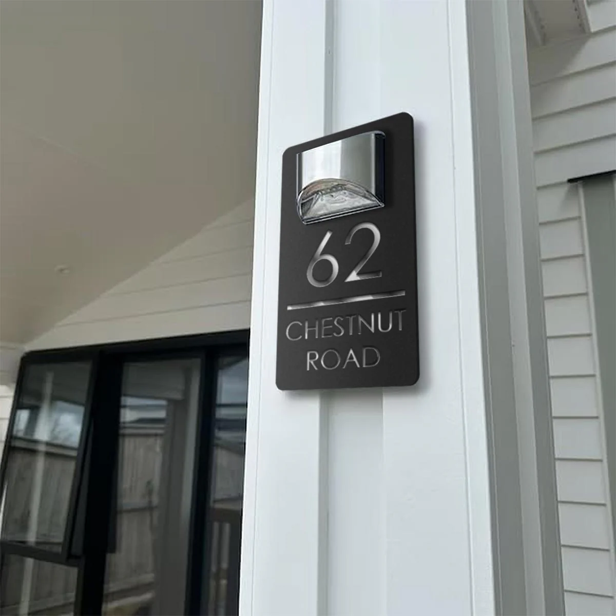Modern Personalized House Number Address Sign With Waterproof Solar Powered LED Light, Home Decoration, Gift For Family - Image 2
