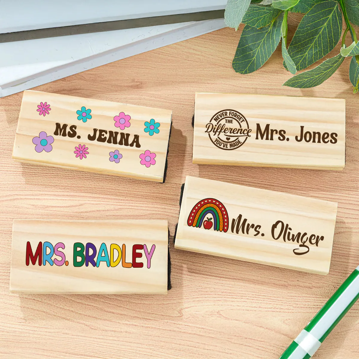 Personalized Teacher Whiteboard Eraser, Custom Teacher Appreciation Gifts, Chalkboard Eraser with Marker, Preschool Teacher Name gifts - Image 6