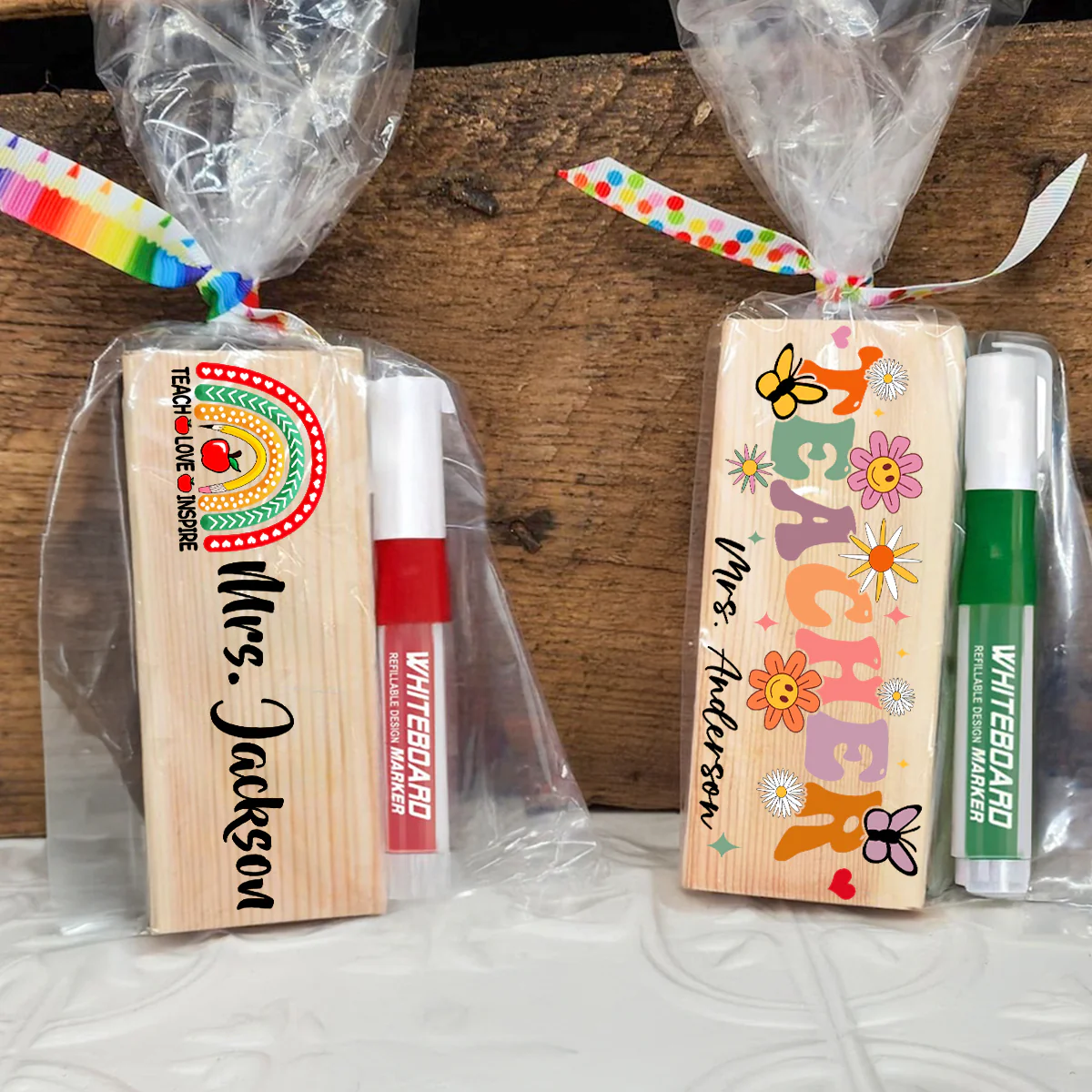 Personalized Teacher Whiteboard Eraser, Custom Teacher Appreciation Gifts, Chalkboard Eraser with Marker, Preschool Teacher Name gifts