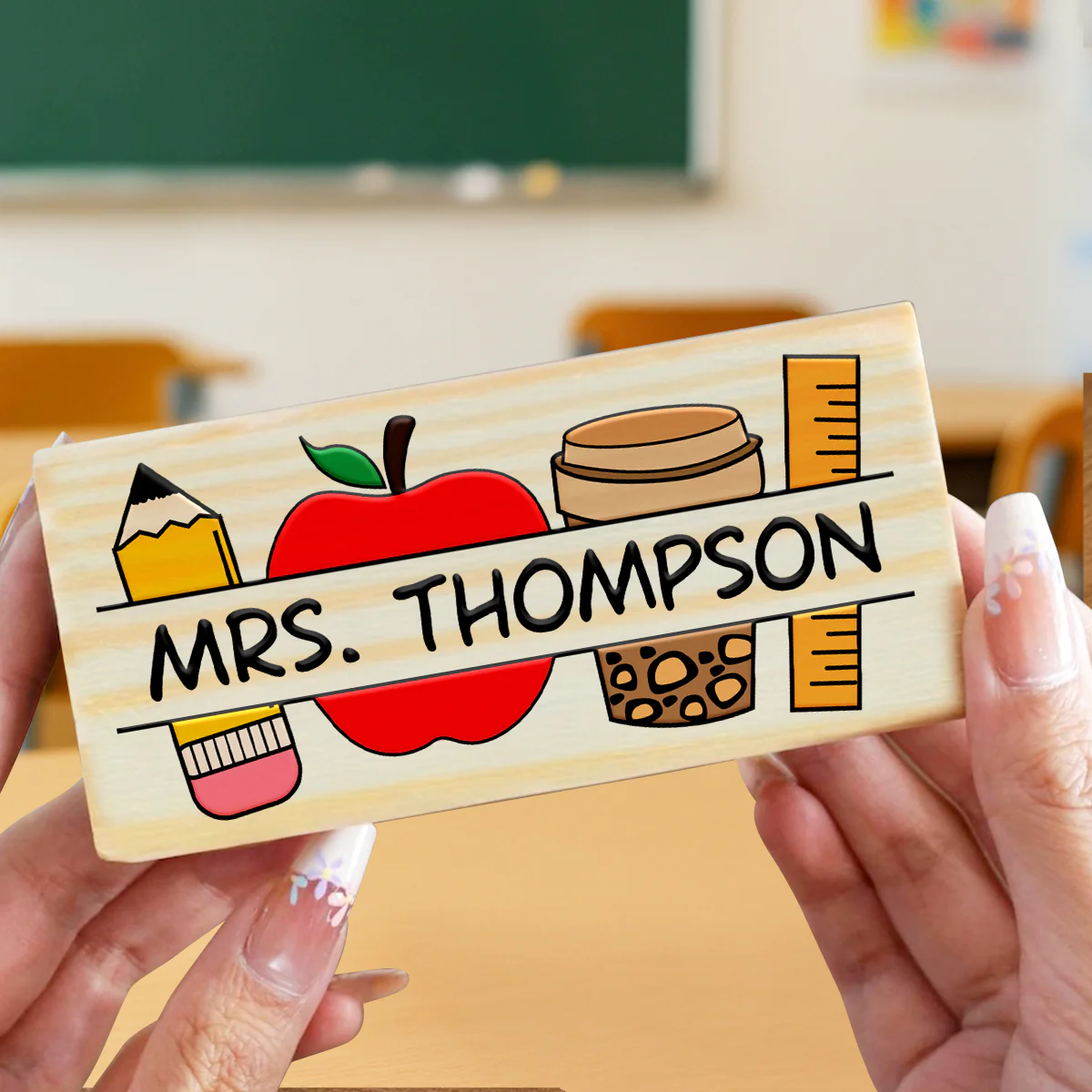 Personalized Teacher Whiteboard Eraser, Custom Teacher Appreciation Gifts, Chalkboard Eraser with Marker, Preschool Teacher Name gifts - Image 11