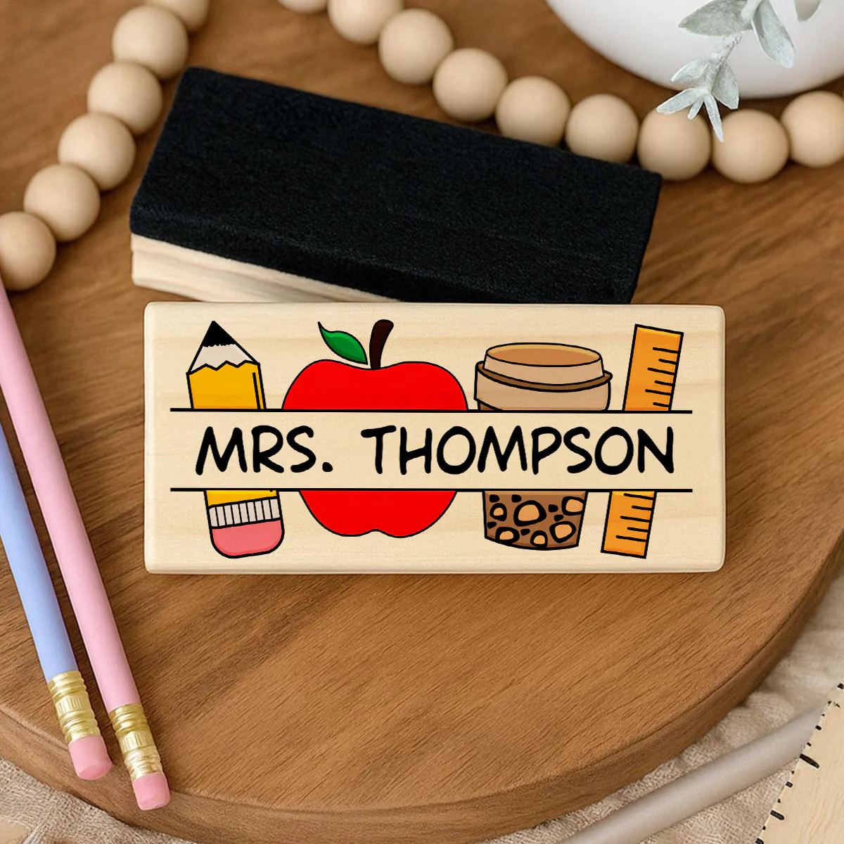 Personalized Teacher Whiteboard Eraser, Custom Teacher Appreciation Gifts, Chalkboard Eraser with Marker, Preschool Teacher Name gifts - Image 12