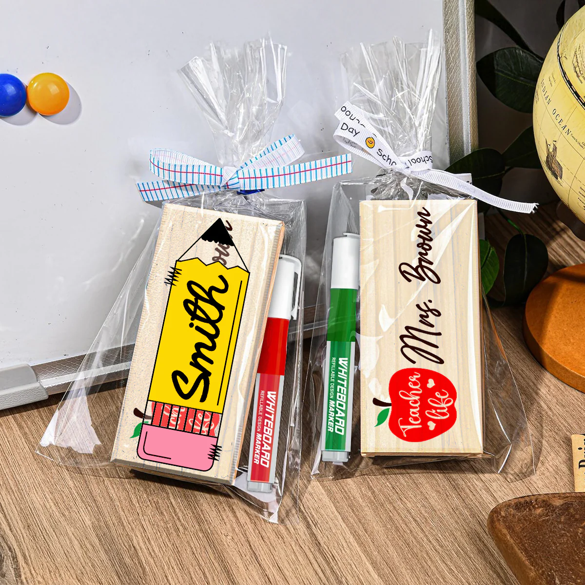 Personalized Teacher Whiteboard Eraser, Custom Teacher Appreciation Gifts, Chalkboard Eraser with Marker, Preschool Teacher Name gifts - Image 5
