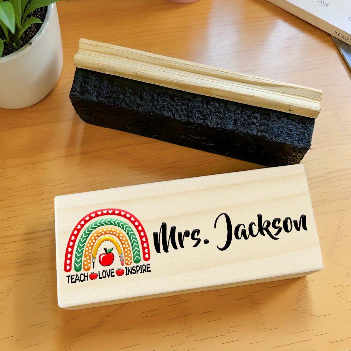 Personalized Teacher Whiteboard Eraser, Custom Teacher Appreciation Gifts, Chalkboard Eraser with Marker, Preschool Teacher Name gifts - Image 6