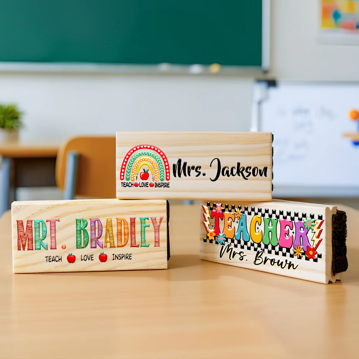 Personalized Teacher Whiteboard Eraser, Custom Teacher Appreciation Gifts, Chalkboard Eraser with Marker, Preschool Teacher Name gifts - Image 8