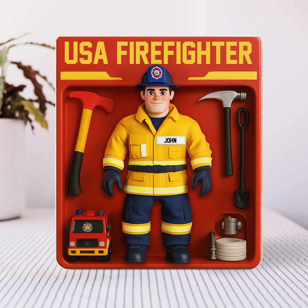 Personalized USA Firefighter Acrylic Plaque Decor, Custom Figure for Firefighters - Image 3