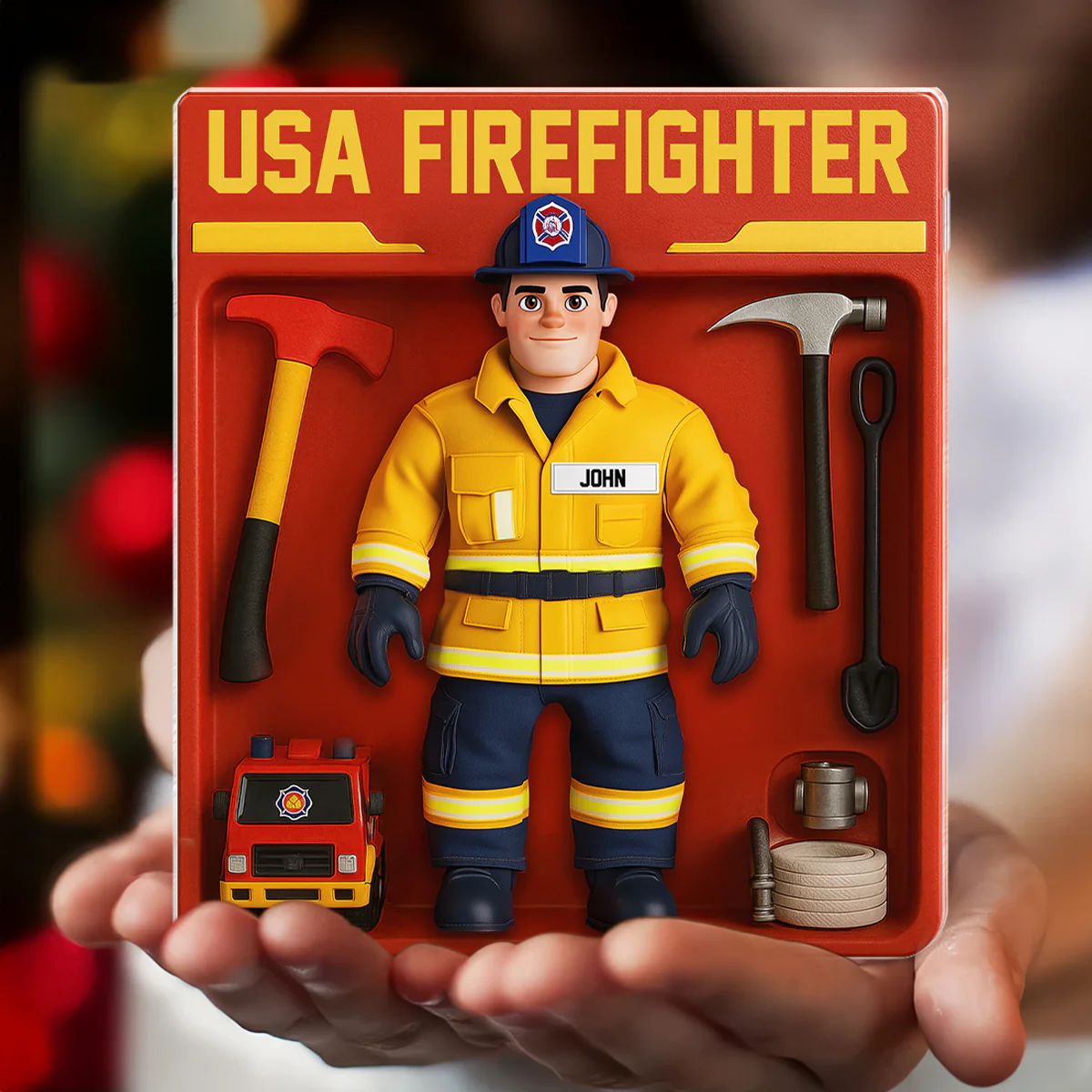 Personalized USA Firefighter Acrylic Plaque Decor, Custom Figure for Firefighters - Image 4