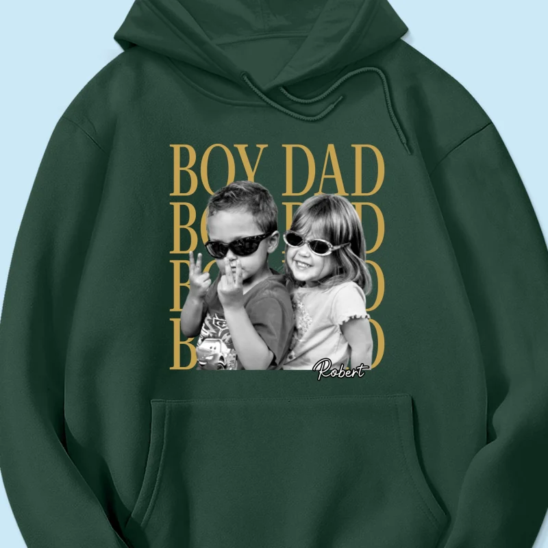 Personalized Vintage Photo Girl Dad Boy Dad - Personalized Shirt - Father's Day Gift for Dad, Husband - Image 20