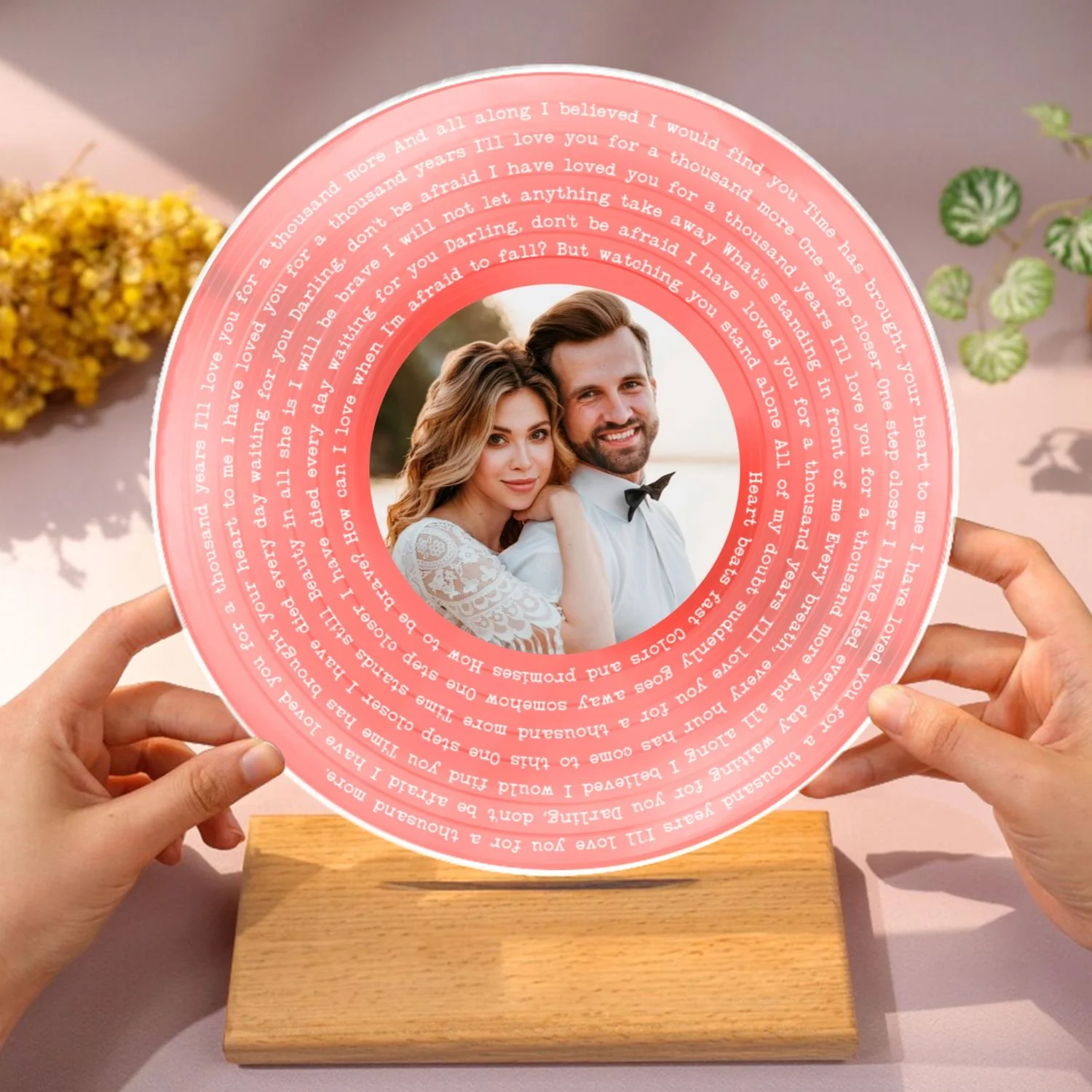 Personalized Vinyl Lyrics Record with Photo - Acrylic Song Plaque - Anniversary Wedding Birthday Gift for Her Him - Image 11