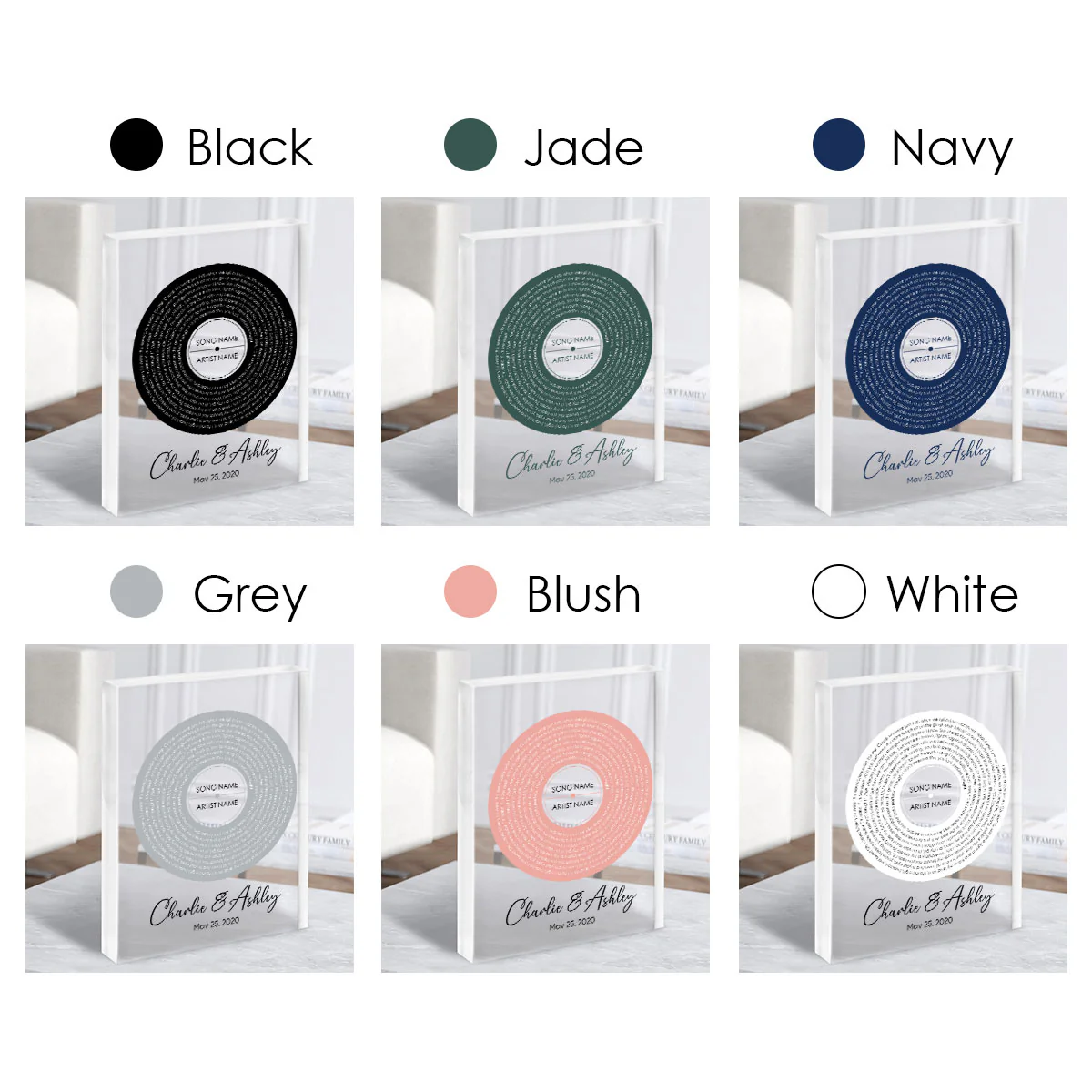 Personalized Vinyl Record Song with Lyrics Personalized Acrylic Block Plaque, Personalized Gift for Her, Wedding Song Gift - Image 10