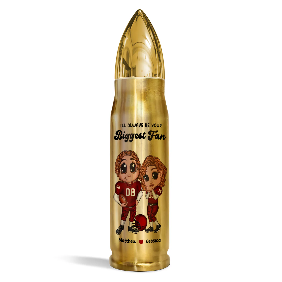 Personalized Y2K Football Couple Bullet Tumbler,  Gift for Couples