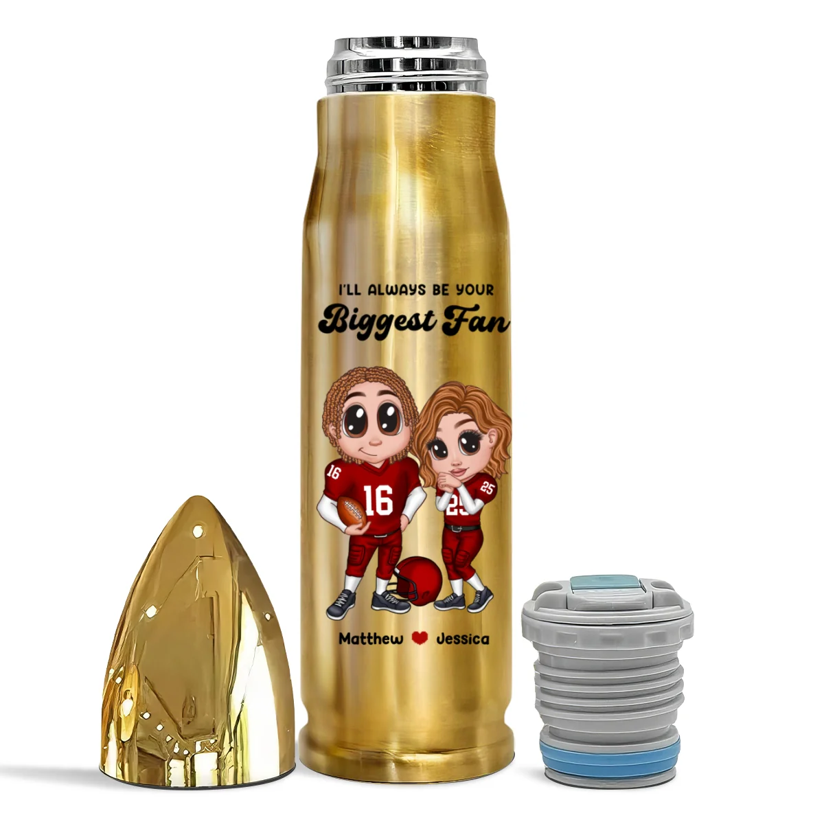 Personalized Y2K Football Couple Bullet Tumbler,  Gift for Couples - Image 10