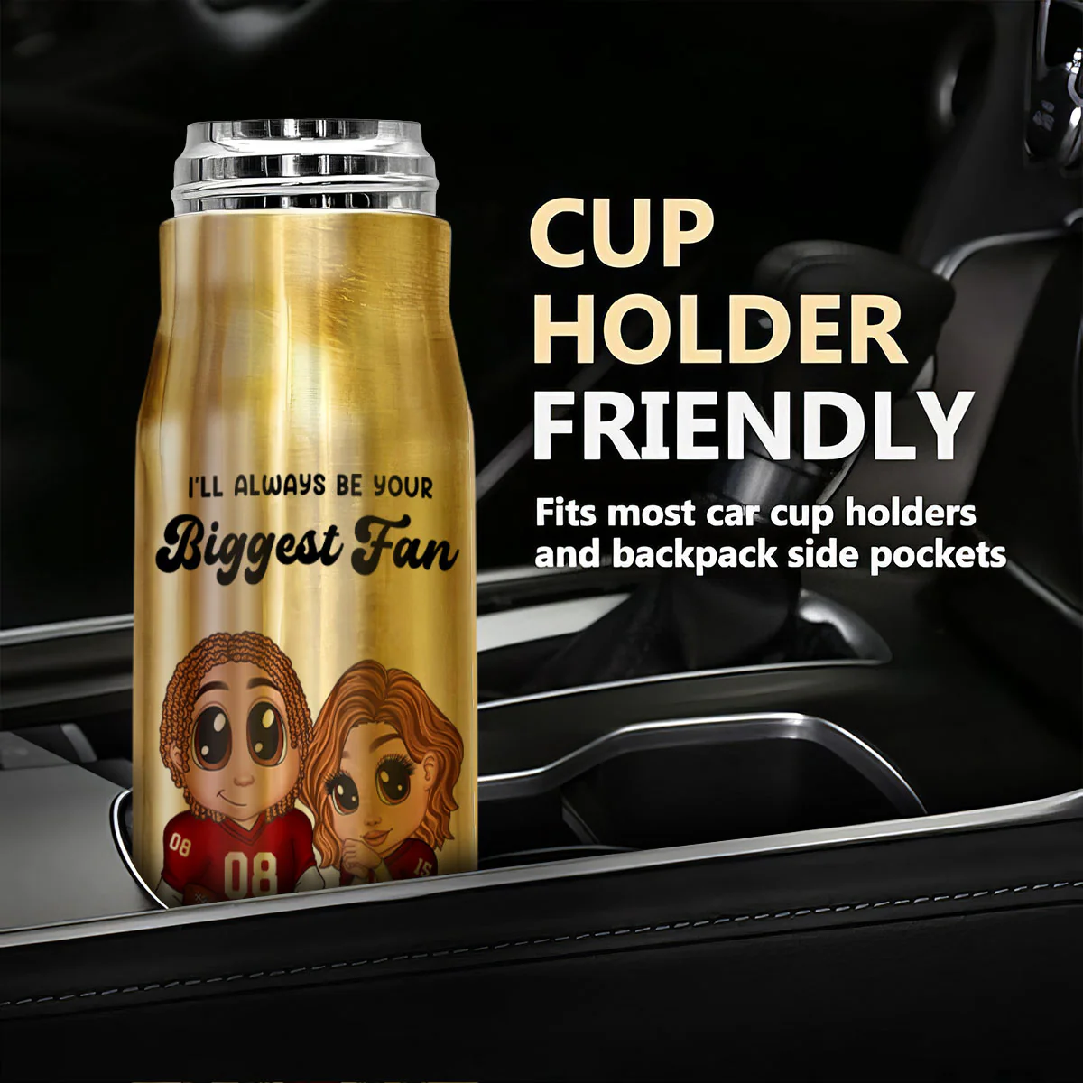Personalized Y2K Football Couple Bullet Tumbler,  Gift for Couples - Image 5