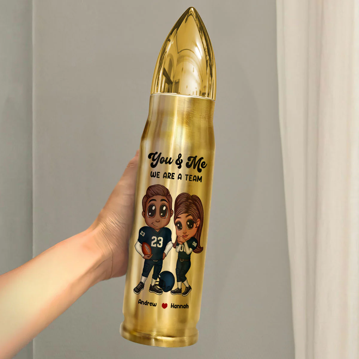 Personalized Y2K Football Couple Bullet Tumbler,  Gift for Couples - Image 8