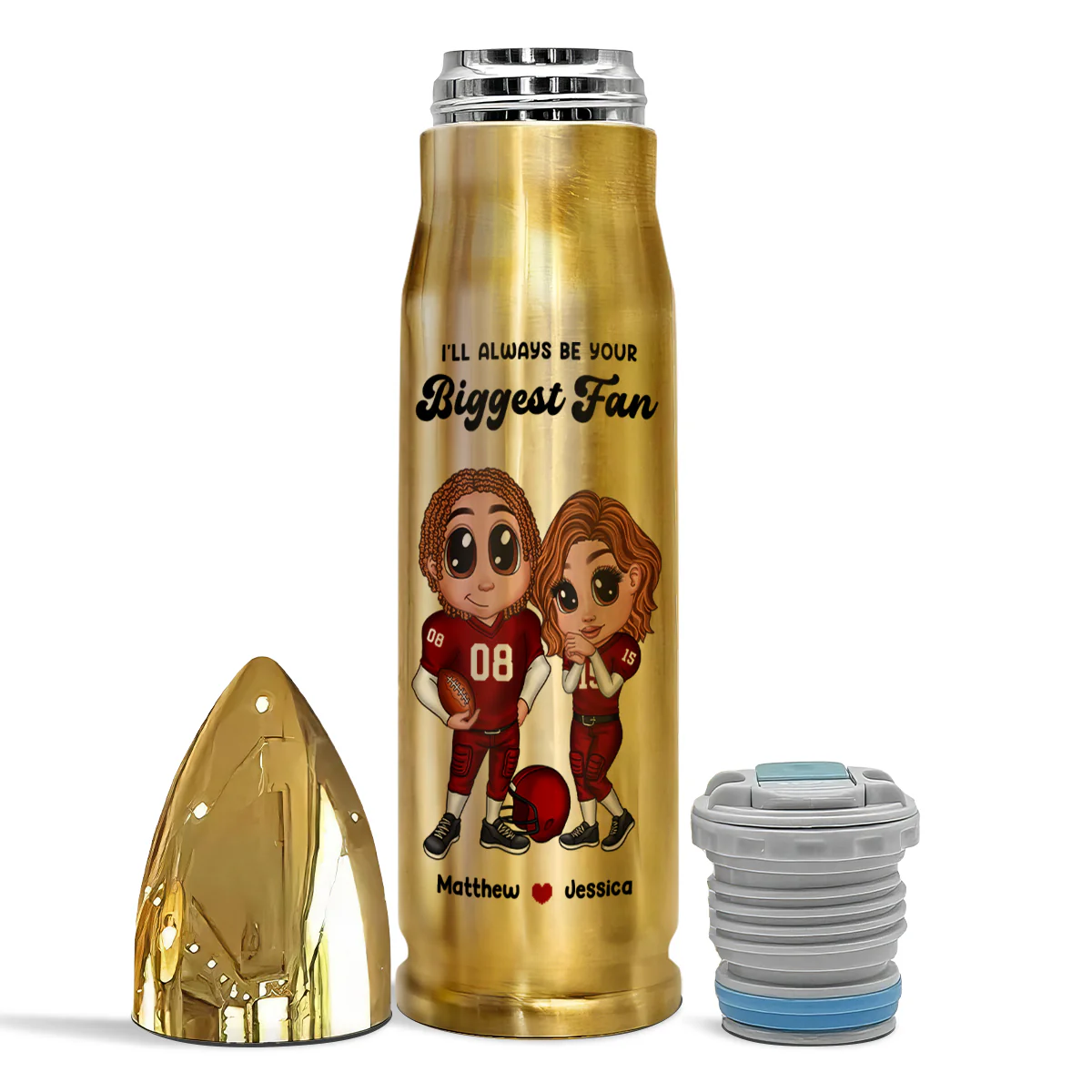 Personalized Y2K Football Couple Bullet Tumbler,  Gift for Couples - Image 9