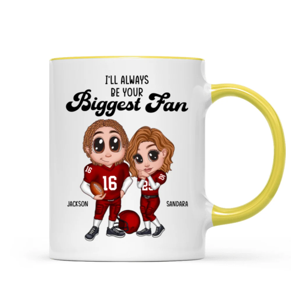 Personalized Y2K Football Couple Mug, Gift for Couples - Image 15