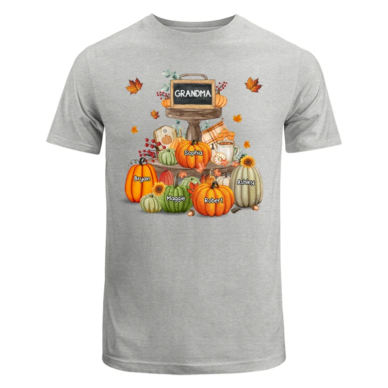 Pumpkins Tiered Tray Grandma Fall Season Personalized Shirt - Image 6