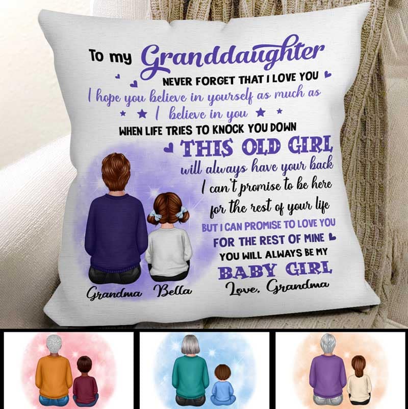 Purple To My Granddaughter Grandson Gift For Grandchildren Personalized Pillow (Insert Included)