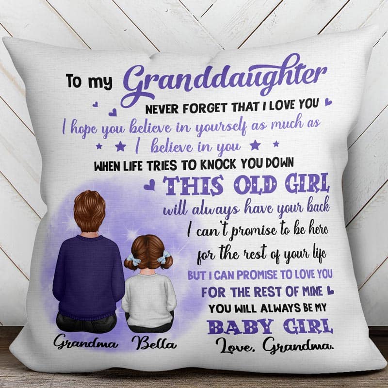 Purple To My Granddaughter Grandson Gift For Grandchildren Personalized Pillow (Insert Included) - Image 2