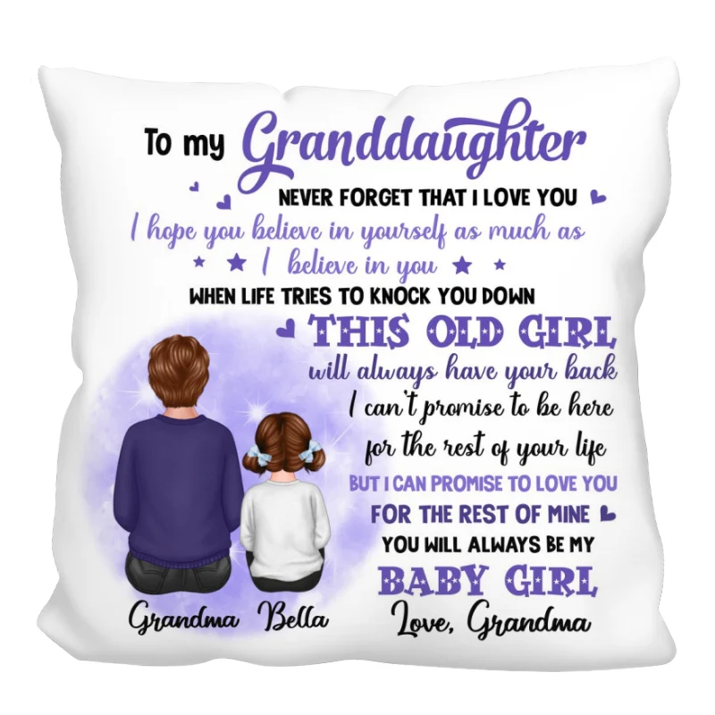 Purple To My Granddaughter Grandson Gift For Grandchildren Personalized Pillow (Insert Included) - Image 3