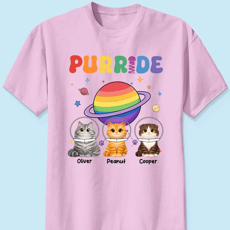 Purride Cat Mom Cat Dad LGBT Pride Month - Personalized Shirt - Gift for Cat Lovers - Image 11